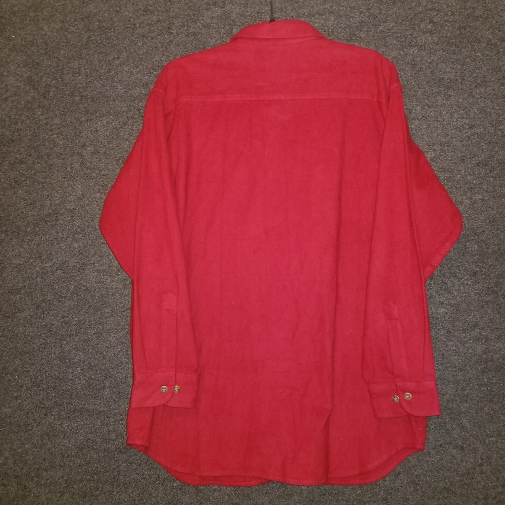 St. John's Bay Chamois Cloth Shirt Men's Large Red Shacket Brushed Flannel - Picture 7 of 7